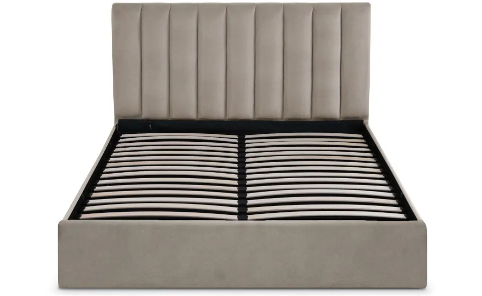 Lit Coffre Songe + Sommier Velours Taupe 160cm