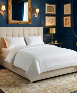 Lit double Luftani avec sommier relevable 180x200cm Velours Beige