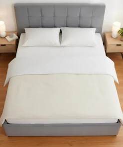 Lit double Luftani avec sommier relevable 160x200cm Velours Argent