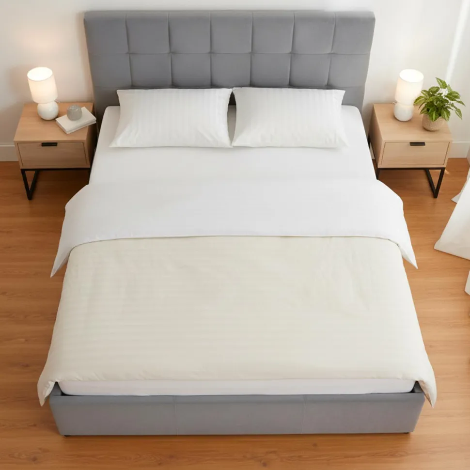 Lit double Luftani avec sommier relevable 160x200cm Velours Argent
