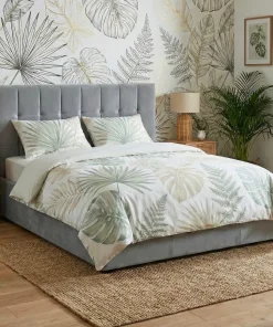 Lit double Luftani avec sommier relevable 180x200cm Velours Argent