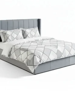 Lit double Magorial avec sommier relevable 180x200cm Velours Gris