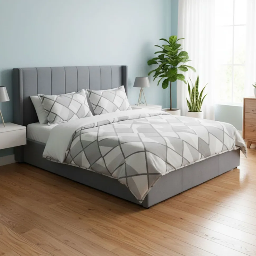 Lit double Magorial avec sommier relevable 180x200cm Velours Gris