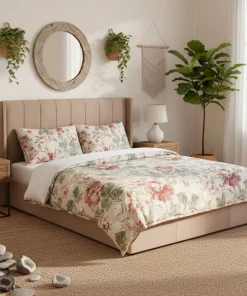 Lit double Magorial avec sommier relevable 180x200cm Velours Taupe