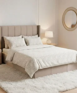 Lit double Magorial avec sommier relevable 140x190cm Velours Taupe