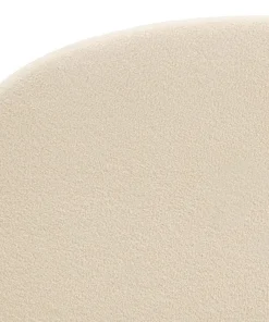 Lit-coffre complet avec tête de lit arrondie Bowiz 140x190cm Tissu bouclette Beige