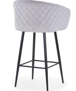 Lot de 2 chaises de bar Bobby Velours Argent