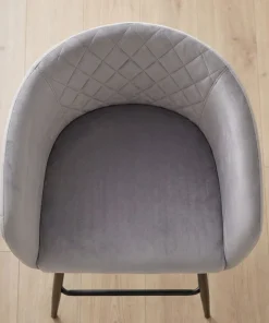 Lot de 2 chaises de bar Bobby Velours Argent