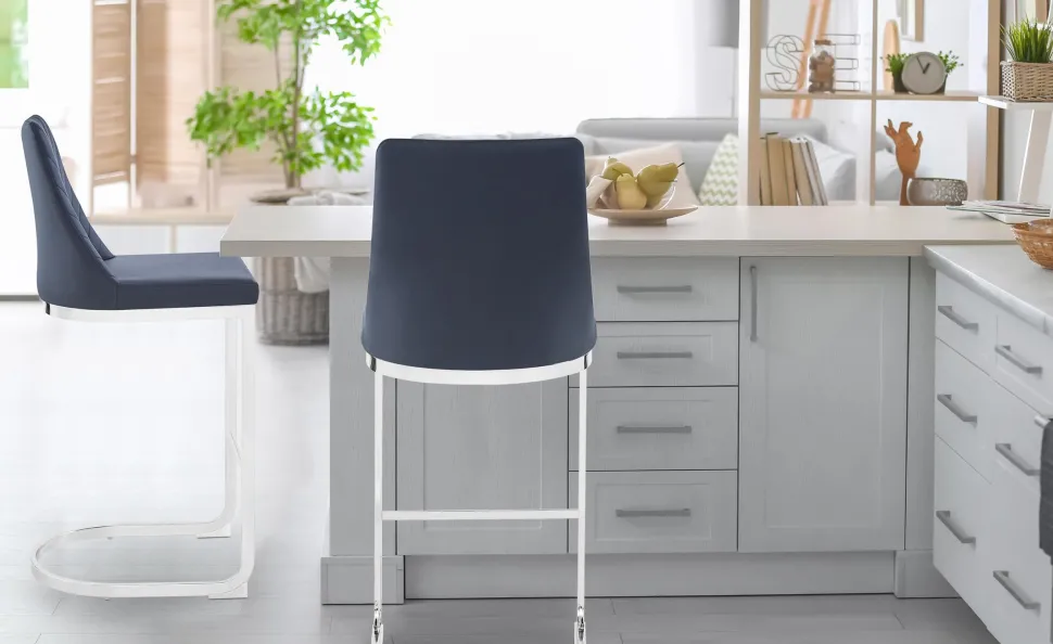 Lot de 2 chaises de bar design Mistigri Simili Noir