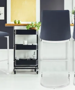 Lot de 2 chaises de bar design Mistigri Simili Noir