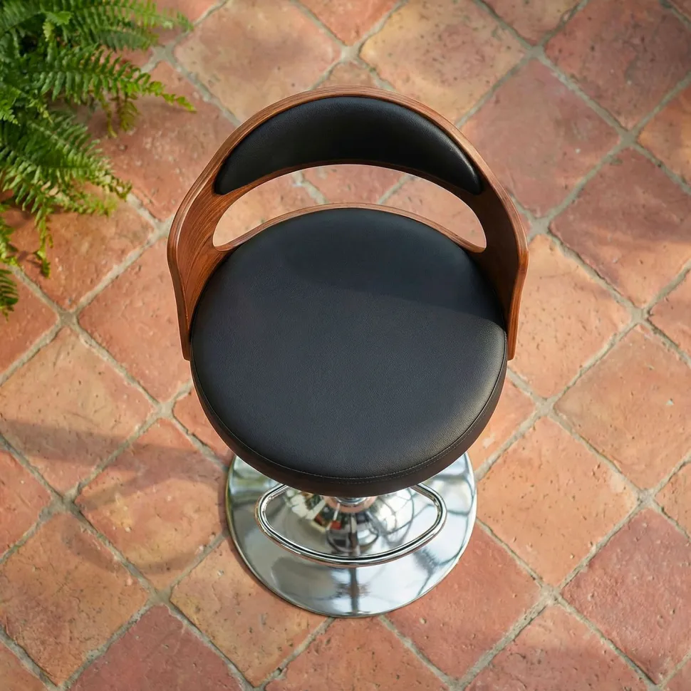 Lot de 2 chaises de bar Ruben Bois Noisette & Noir