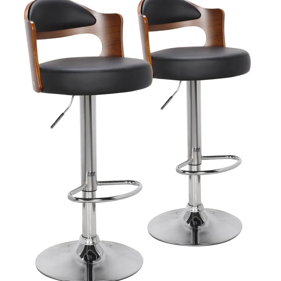 Lot de 2 chaises de bar Ruben Bois Noisette & Noir