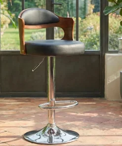 Lot de 2 chaises de bar Ruben Bois Noisette & Noir