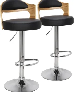Lot de 2 chaises de bar Ruben Chêne Clair & Noir