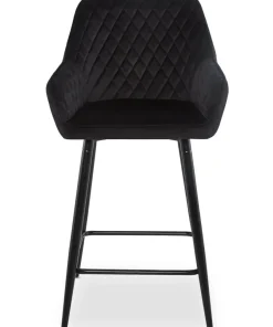 Lot de 2 chaises de bar Veronika Velours Noir