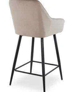 Lot de 2 chaises de bar Veronika Velours Taupe