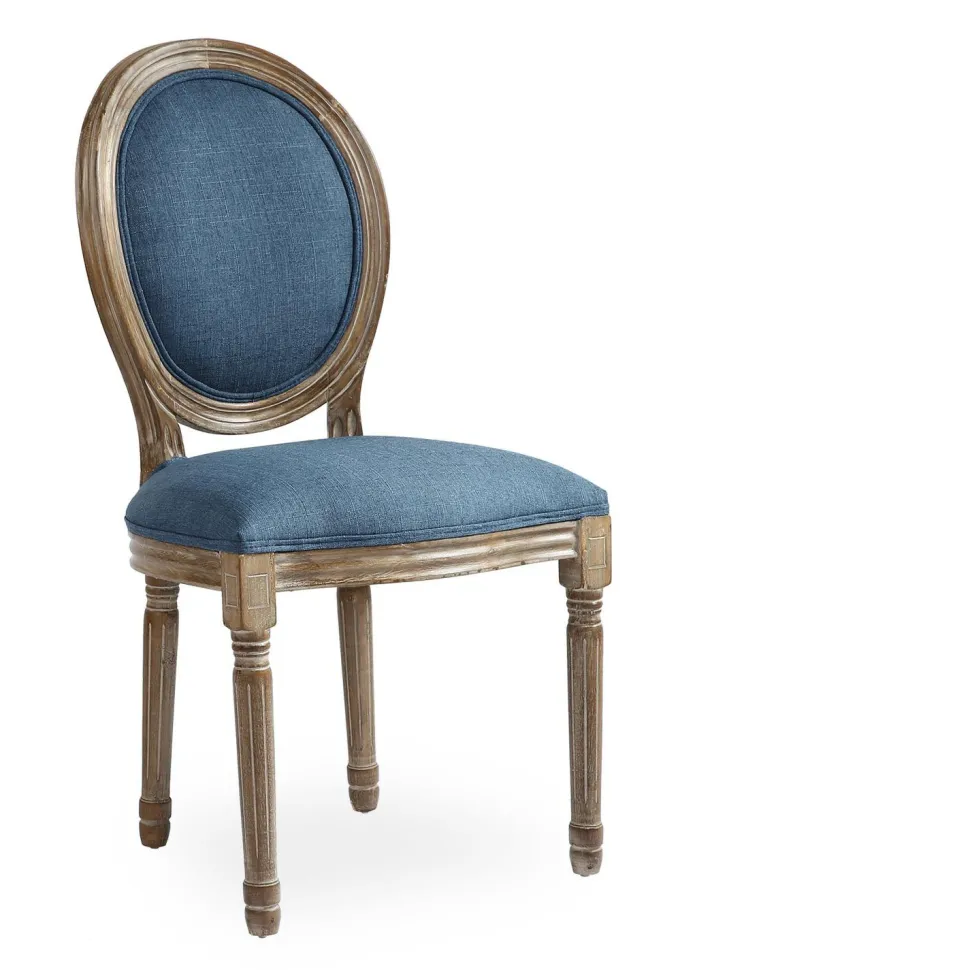 Lot de 20 chaises de style médaillon Louis XVI Tissu Bleu