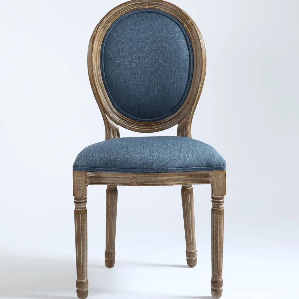 Lot de 20 chaises de style médaillon Louis XVI Tissu Bleu