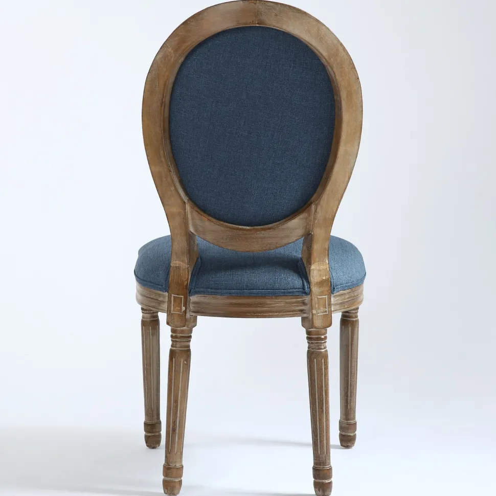 Lot de 20 chaises de style médaillon Louis XVI Tissu Bleu