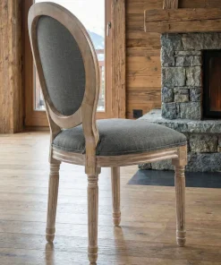 Lot de 20 chaises de style médaillon Louis XVI Tissu Gris Clair