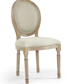 Lot de 20 chaises de style médaillon Louis XVI Tissu Beige