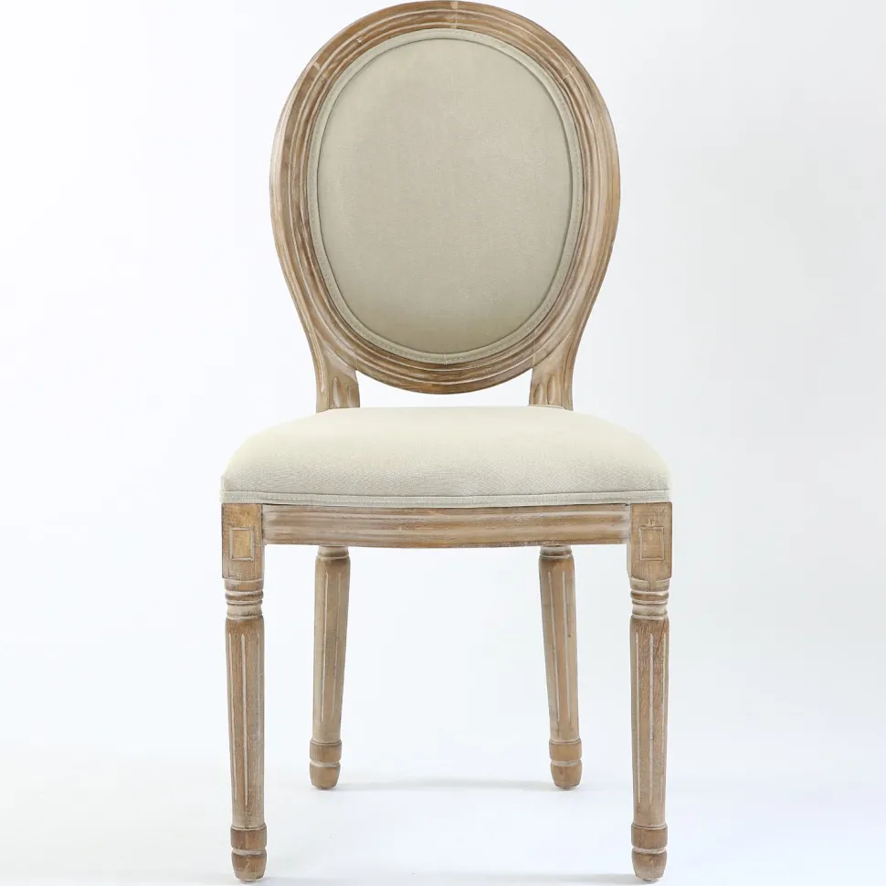 Lot de 20 chaises de style médaillon Louis XVI Tissu Beige