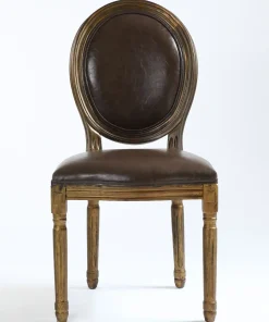 Lot de 20 chaises de style médaillon Louis XVI Simili (P.U) Marron bois patiné Or