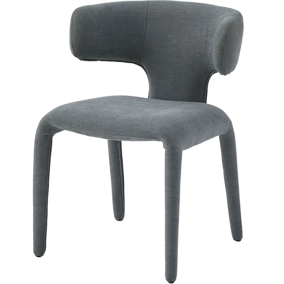 Lot de 2 chaises design dossiers arrondis Cotony Tissu Gris