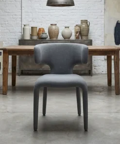 Lot de 2 chaises design dossiers arrondis Cotony Tissu Gris