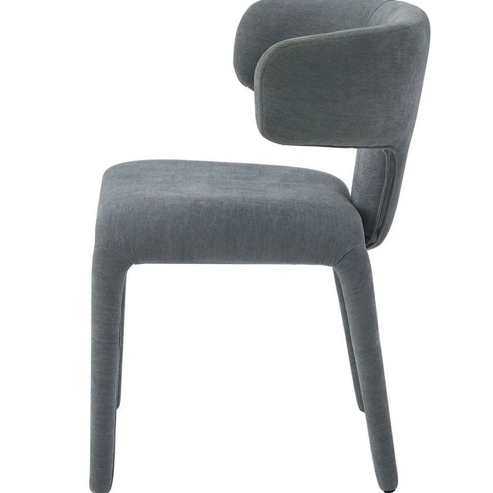 Lot de 2 chaises design dossiers arrondis Cotony Tissu Gris