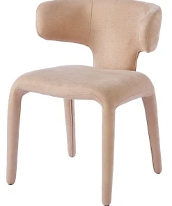 Lot de 2 chaises design dossiers arrondis Cotony Tissu Taupe clair