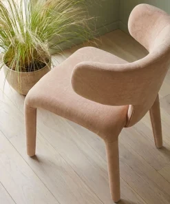 Lot de 2 chaises design dossiers arrondis Cotony Tissu Taupe clair