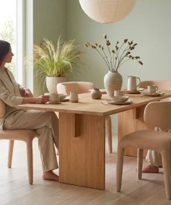 Lot de 2 chaises design dossiers arrondis Cotony Tissu Taupe clair