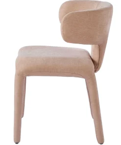 Lot de 2 chaises design dossiers arrondis Cotony Tissu Taupe clair