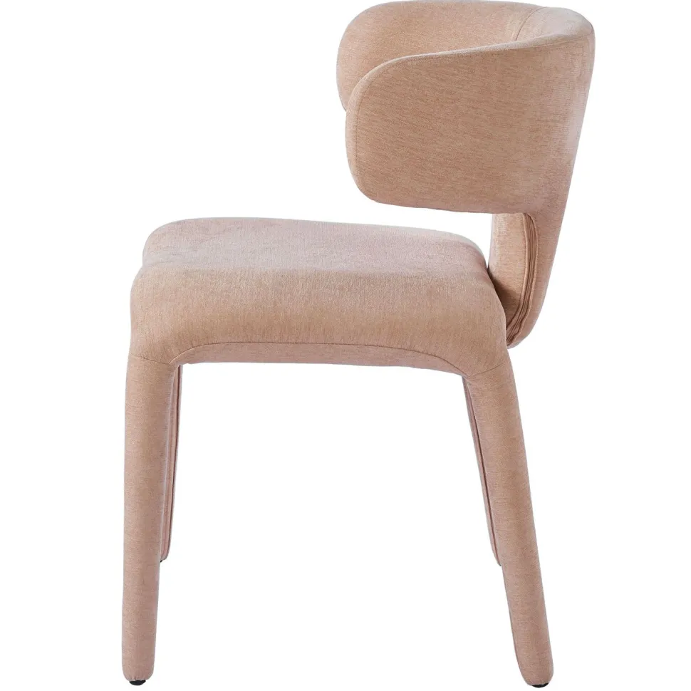 Lot de 2 chaises design dossiers arrondis Cotony Tissu Taupe clair