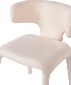 Lot de 2 chaises design dossiers arrondis Cotony Tissu Beige
