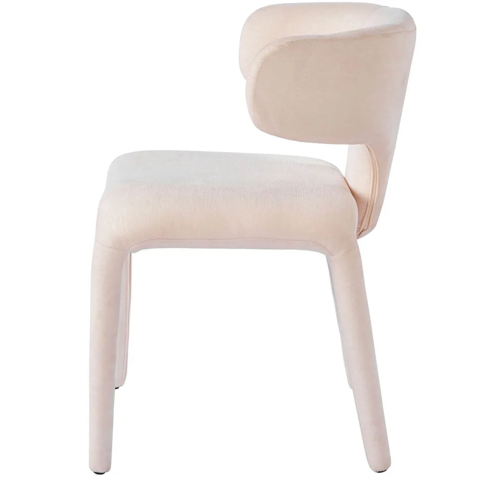 Lot de 2 chaises design dossiers arrondis Cotony Tissu Beige