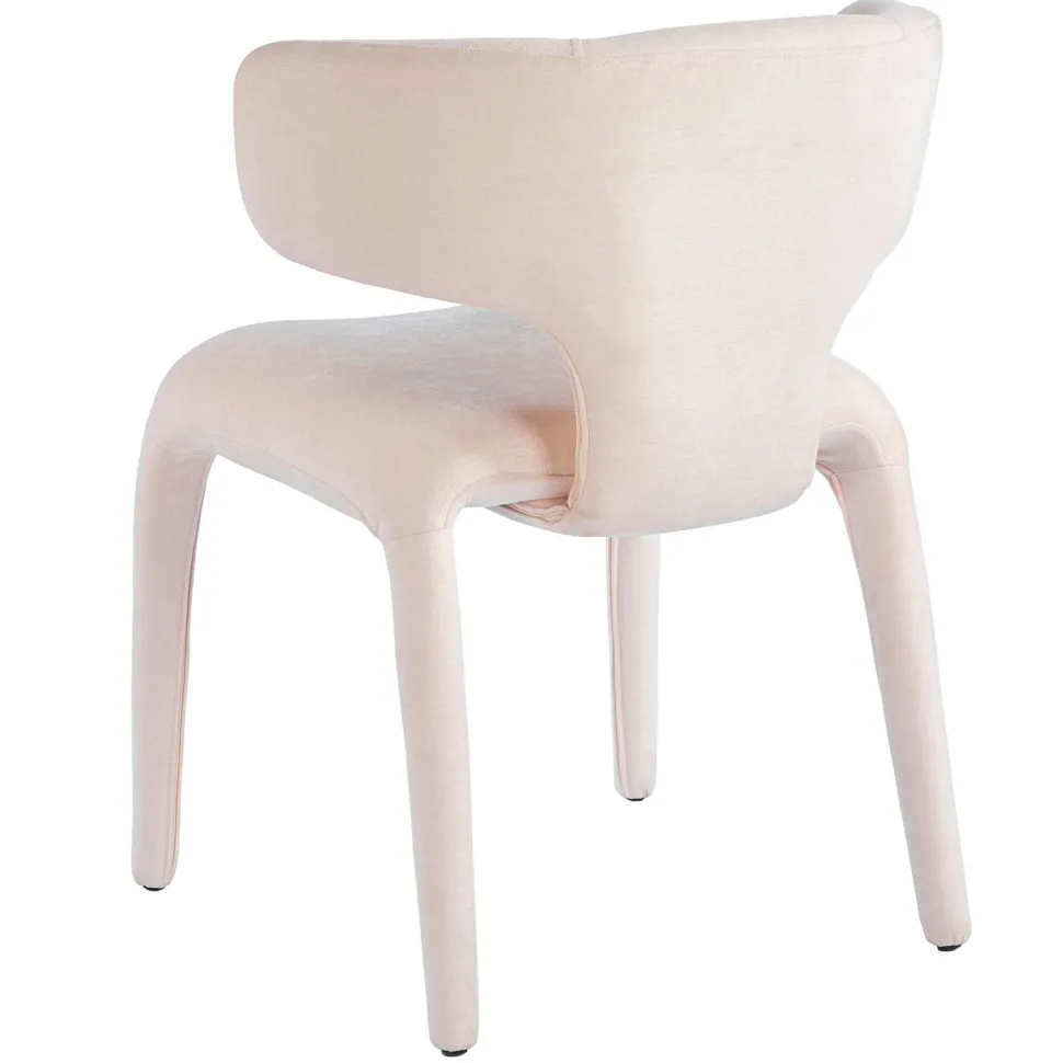Lot de 2 chaises design dossiers arrondis Cotony Tissu Beige
