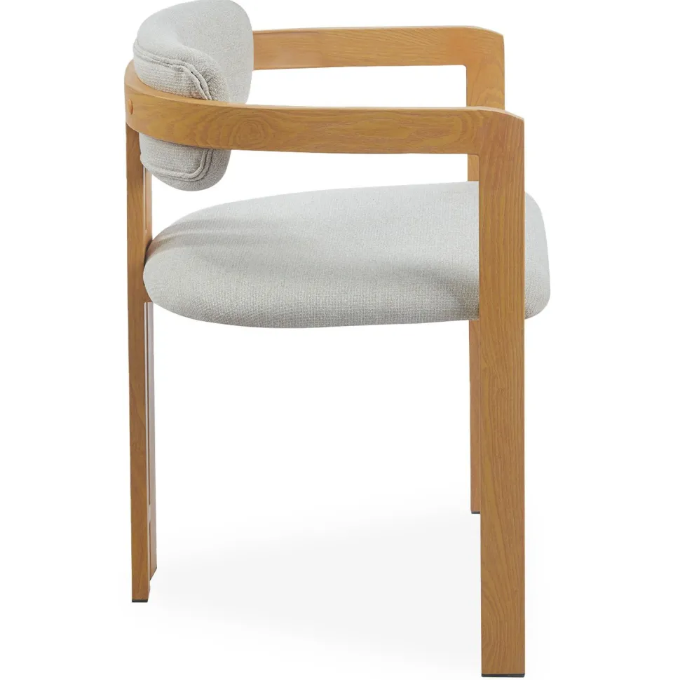 Lot de 2 chaises design Galilea Métal Effet bois clair et Tissu Beige
