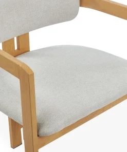 Lot de 2 chaises design Galilea Métal Effet bois clair et Tissu Beige