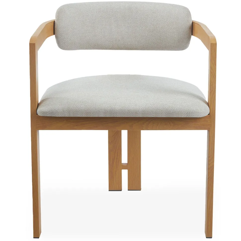 Lot de 2 chaises design Galilea Métal Effet bois clair et Tissu Beige