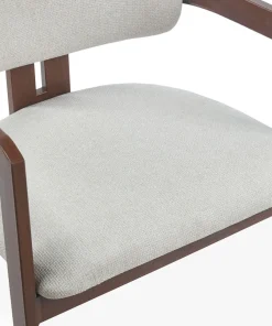 Lot de 2 chaises design Galilea Métal Effet bois foncé et Tissu Beige