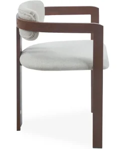 Lot de 2 chaises design Galilea Métal Effet bois foncé et Tissu Beige