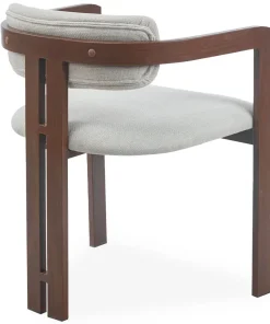 Lot de 2 chaises design Galilea Métal Effet bois foncé et Tissu Beige