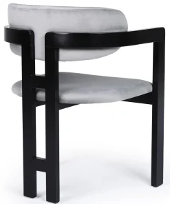 Lot de 2 chaises design Oregon Bois noir et Velours Gris