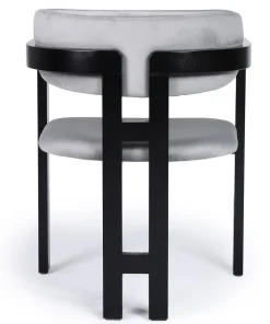 Lot de 2 chaises design Oregon Bois noir et Velours Gris