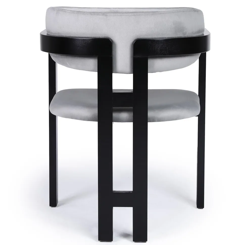 Lot de 2 chaises design Oregon Bois noir et Velours Gris