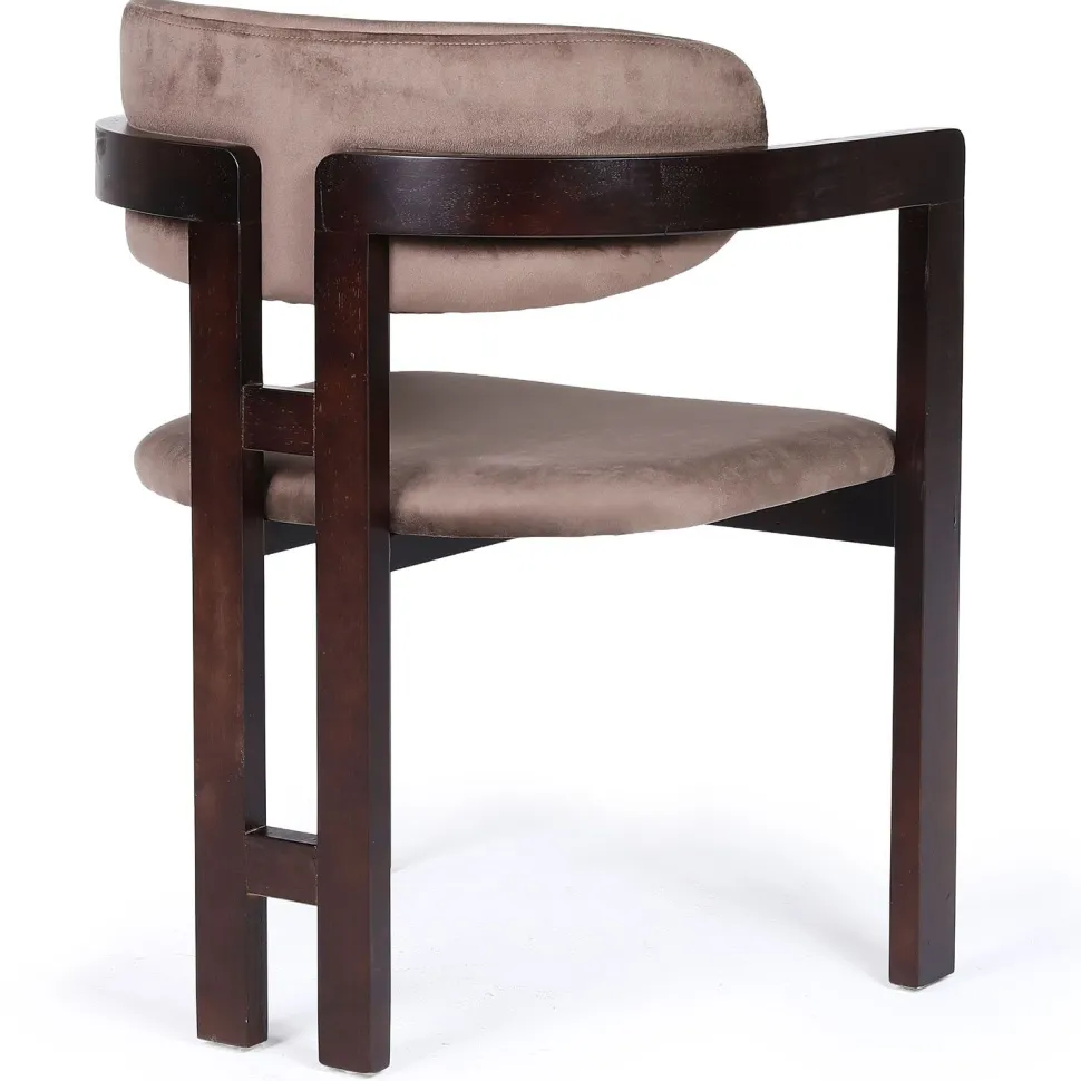 Lot de 2 chaises design Oregon Bois foncé et Velours Marron
