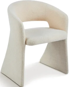 Lot de 6 chaises design Tootsie Tissu bouclette Crème