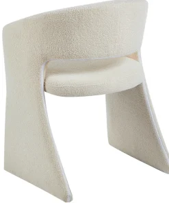 Lot de 6 chaises design Tootsie Tissu bouclette Crème